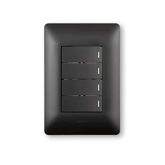 4 gang 2 way black switch
