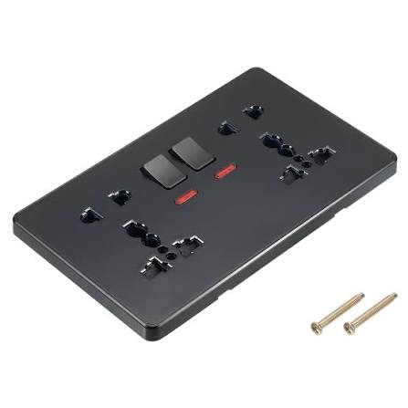 Switch socket double black