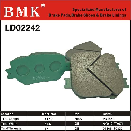 BRAKE PAD TOYOTA MARK X GRX120 FR POWERKING (D2242 )